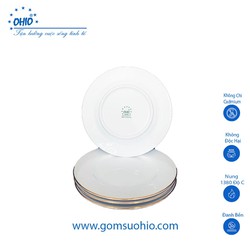 Đĩa Nông 27cm Sứ Trắng Viền Kim OHIO