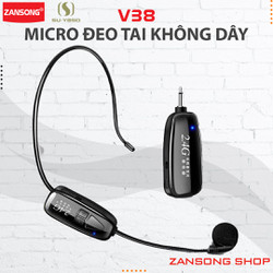 Mic trợ giảng không dây 2.4G Zansong V38 cho tất cả các loại loa có cổng mic, máy trợ giảng