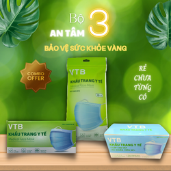 Bộ 3 Khẩu trang y tế VTB H4LH3L - Cao cấp, xuất khẩu - Bộ Y tế chứng nhận