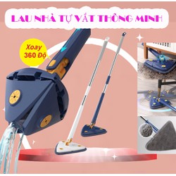 Cây Chổi Lau Nhà Lau Kính Tự Vắt Hình Tam Giác Xoay 360 Độ Đa Năng