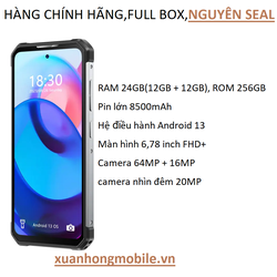 Điện Thoại Thông Minh siêu bền Oukitel WP27 (Ram 12GB,Rom 256GB,Màn hình 6.78 “FHD + ,pin 8300MAH,NFC, Android 13 ,CPU MTK G99,chống nước,chống sốc)