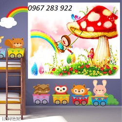 Tranh tường hoạt hình gạch men trang trí