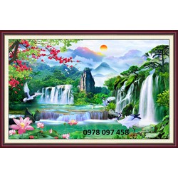 Tranh phong cảnh quê hương tươi đẹp - gạch tranh