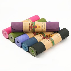 Thảm Yoga , Thảm tập Yoga Gym tại nhà dày 6mm chất liệu TPE 2 lớp cao cấp , Thảm Yoga mềm mịn chống trơn trượt dễ dàng gấp gọn