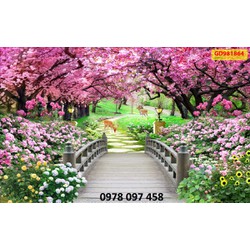 Phong cảnh hàng cây - tranh gạch men