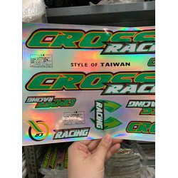 Bộ tem dán xe đạp CROSS RACING chữ màu xanh hàng nhập Thái Lan chất lượng cao dành trang trí riêng cho dòng xe này, tem màu sắc cực đẹp và bền, giá bán cực tốt bán lẻ như bán sỉ