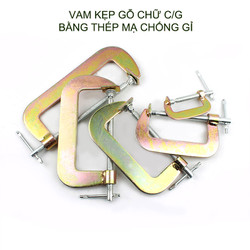 Vam cảo kẹp chữ C kẹp gỗ đa năng bằng thép mạ chống gỉ loại lớn 5-8 inch