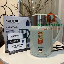 Ấm siêu tốc kết hợp phích giữ nhiệt KORENO KN-220 Dung tích 2 lít - Đun sôi và ủ nóng 24H - Bảo hành 12 tháng