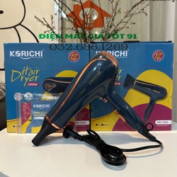Máy sấy tóc KORICHI KRC-2666 sấy 2 chiều nóng lạnh 3 chế độ nhiệt, gió mạnh chuẩn Salon sấy chống khô xơ