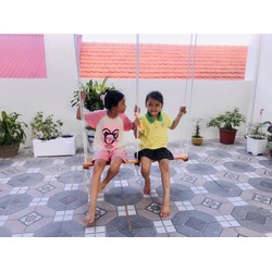 Xích đu đôi gỗ tràm nguyên khối kích thước dài 100cm rộng 20cm