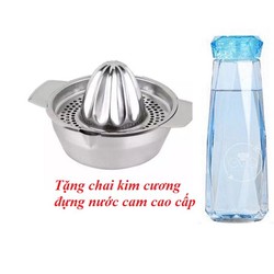 MUA VẮT CAM INOX TIỆN DỤNG TẶNG CHAI ĐỰNG NƯỚC CAM HÌNH KIM CƯƠNG CAO CẤP