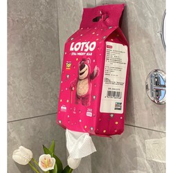 Khăn Giấy Cotton Tẩy Trang Gấu Dâu An Toàn Cho Da Bịch 200 Tờ