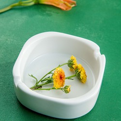 Gạt tàn vuông sứ trắng long phương cao cấp