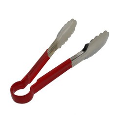 Kẹp gắp thức ăn, đồ chiên nóng inox cán đỏ
