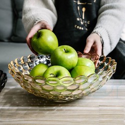Tô Thủy Tinh Chấm Bi Tròn Lớn Màu Vàng Sang Trọng