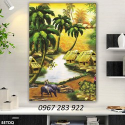 Tranh đồng quê gạch men nghệ thuật ốp tường