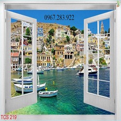 Gạch trang trí tường 3d cửa sổ phong cảnh
