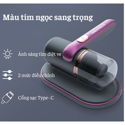 Máy hút bụi giường nệm, máy hút bụi cầm tay mini không dây sạc pin có tia UV khử khuẩn, chăn ga, ghế sofa