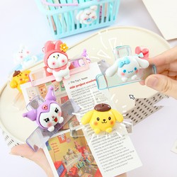 Kẹp giấy, kẹp nhựa, kẹp tài liệu trong suốt Kuromi phúng phính dễ thương mũm mĩm đáng yêu KKUBEO17