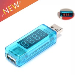 USB sạc kiểm tra vôn kế có màn hình kỹ thuật số hiển thị năng lượng màu xanh dương mẫu mới chất lượng cao