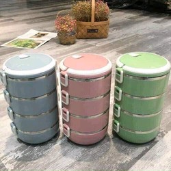 Hộp cơm giữ nhiệt  4 tầng giao màu ngẫu nhiên