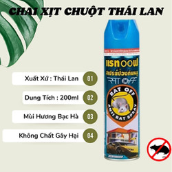 Chai Xịt Đuổi Chuột RAT OFF ANTI RAT SPRAY 200ml Thái