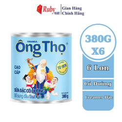[ Date T9/24 ]Combo 6 Hộp Sữa đặc có đường Ông Thọ chữ xanh - Hộp thiếc 380g