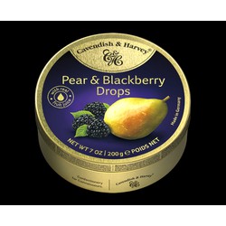 Kẹo Hộp Thiếc Đức Cavendish Harvey Hương Lê & Dâu Đen Pear & Blackberry Drops (Hộp 200g)