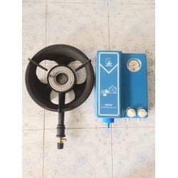 Bếp đơn công nghiệp bioga tặng kèm lọc khí biogas có đồng hồ đo áp bể chứa
