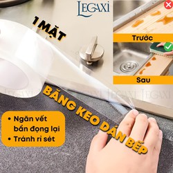 Băng keo dán viền mép bếp trong suốt chống thấm chống dầu mỡ chống nấm mốc bồn rửa bát lavabo Legaxi