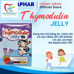 Siro THYMODULIN JELLY vị dâu cho trẻ biếng ăn  chậm lớn Hộp 20 gói x10ml