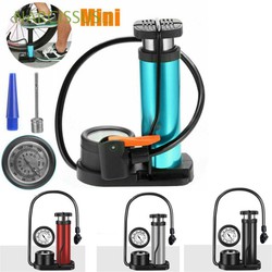 Bơm đạp chân dùng cho bơm lốp xe đạp- bơm lốp xe máy- có đồng hồ báo áp suất bơm dài .