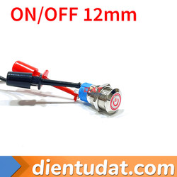 Nút Nhấn Tự Khóa ON OFF 12mm Vòng Đèn Biểu Tượng Nguồn