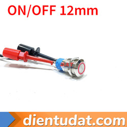 Nút Nhấn Tự Khóa ON OFF 12mm Vòng Đèn