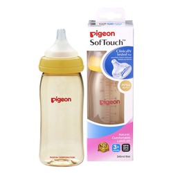 Bình sữa Pigeon nhựa PPSU cổ rộng núm silicon siêu mềm 240ml 160ml