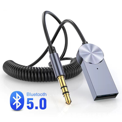 Thiết bị thu bluetooth 5.0 EB01 MẪU MỚI bắt sóng 10 mét dây đàn hồi tiện dụng tích hợp micro dành cho xe ô tô âm ly loa