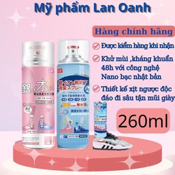 Xịt khử mùi giày nano ion bạc hết hôi chân khử khuẩn 260ml công nghệ nhật bản