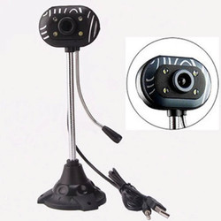 Webcam chân cao có mic có 4 đèn- Sắc nét- Màu đen