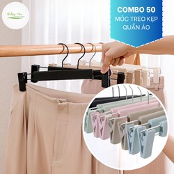 Combo 50 Móc treo kẹp quần áo nhựa cao cấp