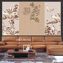 Tranh giả gỗ tramg trí phòng khách sang trọng