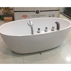 Bồn tắm nằm oval NT07 có gắn sen vòi chất liệu Acrylic cao cấp, hiện đại- Hàng nhập khẩu bảo hành 5 năm