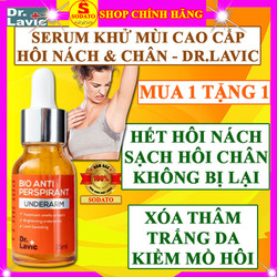 Serum khử mùi hôi nách và hôi chân chính hãng Dr.lavic bio anti perspirant xóa thâm và dưỡng trắng da vùng nách không gây ố áo không nhờn rít và kiềm mồ hôi xịt khử mùi cơ thể body cho nữ và nam