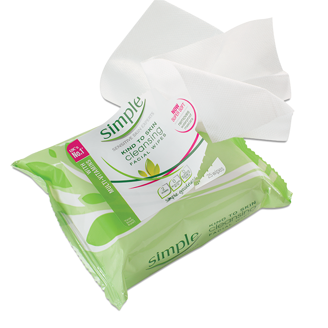 Hình ảnh Khăn Ướt Tẩy Trang Simple Kind To Skin Facial Wipes Cleansing 25 Wipes