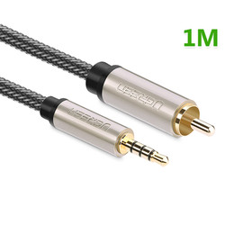 Ugreen 20731 1M màu Xám Cáp âm thanh bông sen Coaxial sang 3.5mm dương