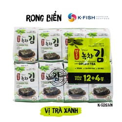 Rong Biển Chiên Giòn Hàn Quốc Ăn Liền( Vị Trà xanh ) - Mỗi Gói 4g- Bịch 16 Gói
