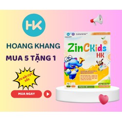 Combo 5 H ZINCKIDS HK Bổ sung kẽm , hỗ trợ tăng cường tiêu hóa , giúp ăn ngon , tăng cường sức đề kháng tặng 1 hộp