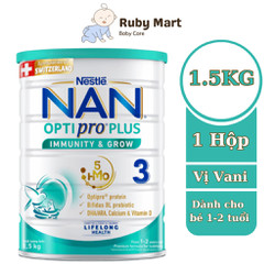 [ Date T5/25 ] Sữa bột Thuỵ Sĩ Nan Optipro Plus số 3 1 5kg 1-2 tuổi