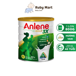 [Date T6/25] Sữa Bột Anlene Gold Movepro 3X Hương Vanilla 800g/hộp trên 40 tuổi