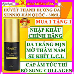 Huyết thanh dưỡng ẩm trắng da Sennio hàn quốc chính hãng serum dưỡng da căng bóng mịn mờ thâm nám chống lão hóa se khít lỗ chân lông cấp nước dạng xịt sennio perfect whitening serum 30ml tốt