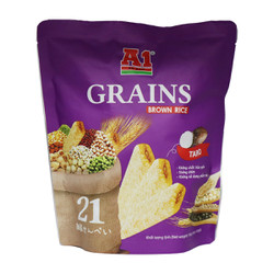 Bánh Ngũ Cốc 21 Loại Đậu Nhân Khoai Môn Grains Brown Rice Taro (Gói 100g - Tím)